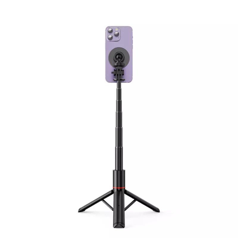 Tech-Protect L06S Selfie Stick Τρίποδο με φως LED και τηλεχειριστήριο Bluetooth, μαύρο
