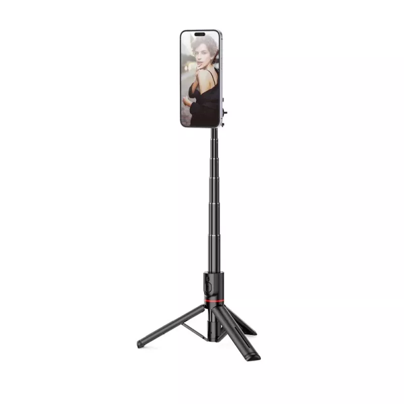 Tech-Protect L06S Selfie Stick Τρίποδο με φως LED και τηλεχειριστήριο Bluetooth, μαύρο