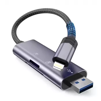 TECH-PROTECT ULTRABOOST Αναγνώστης καρτών SD & Micro SD Lightning & USB Γκρι