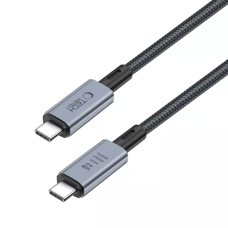 TECH-PROTECT ULTRABOOST MAX Καλώδιο USB 4.0 8K 40Gbps Type-C PD240W 100cm Γκρι