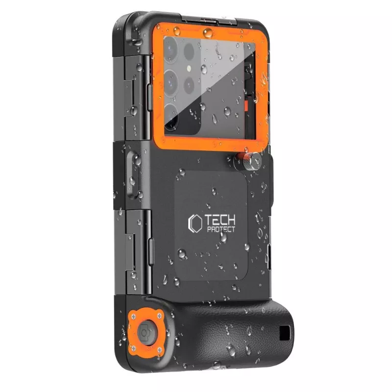 TECH-PROTECT IPX8 Universal Αδιάβροχη θήκη κατάδυσης Μαύρο/Πορτοκαλί