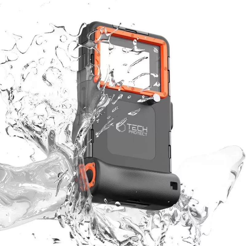 TECH-PROTECT IPX8 Universal Αδιάβροχη θήκη κατάδυσης Μαύρο/Πορτοκαλί
