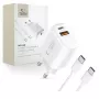 TECH-PROTECT NCA30 Φορτιστής δικτύου 2 θυρών PD 30W / QC3.0 + Καλώδιο USB-C Λευκό