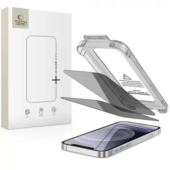 TECH-PROTECT Quick Set Spy+ Privacy Ενισχυμένο γυαλί προστασίας οθόνης για Apple iPhone 12 / iPhone 12 Pro (συσκευασία 2 τεμ.)