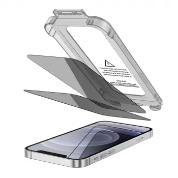 TECH-PROTECT Quick Set Spy+ Privacy Ενισχυμένο γυαλί προστασίας οθόνης για Apple iPhone 12 / iPhone 12 Pro (συσκευασία 2 τεμ.)