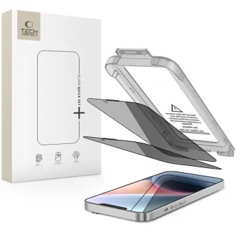 TECH-PROTECT Quick Set SPY+ Privacy Ενισχυμένο γυαλί προστασίας οθόνης 2 τεμ. για iPhone 13 / 13 Pro / 14 / 16E / 17E