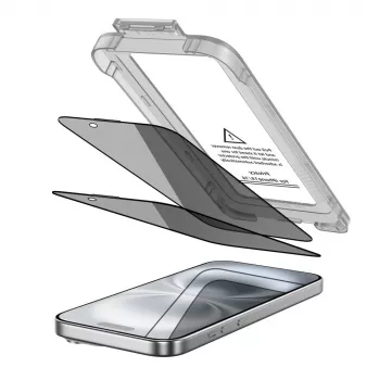 TECH-PROTECT QUICK SET SPY+ Privacy Ενισχυμένο γυαλί προστασίας οθόνης 2 τεμ. για Apple iPhone 15 / iPhone 16