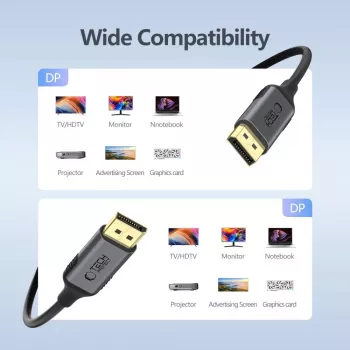 TECH-PROTECT ULTRABOOST Καλώδιο DisplayPort σε DisplayPort 1.4 4K 60Hz 200cm Μαύρο