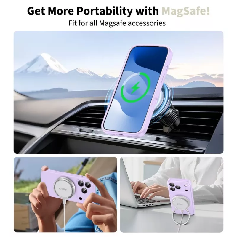 Tech-Protect Silicone MagSafe Θήκη για Apple iPhone 17 Pro Max - Μοβ