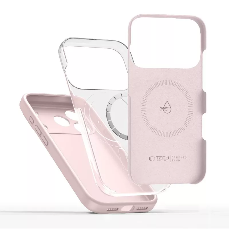 Tech-Protect Silicone MagSafe Θήκη για Apple iPhone 17 Pro, Ροζ Μαργαριταρένιο