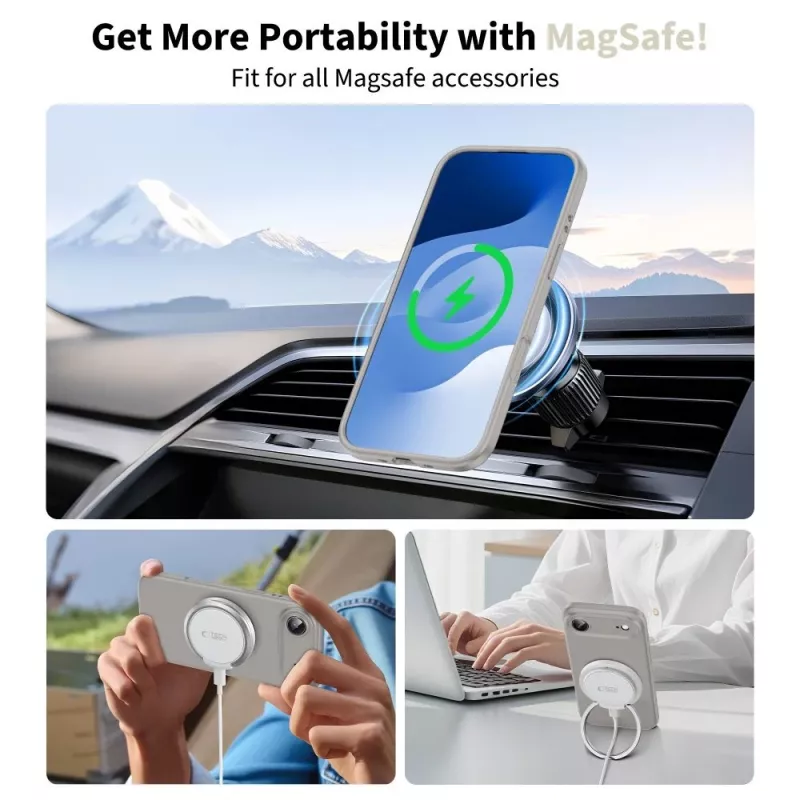 Tech-Protect Silicone MagSafe Θήκη για Apple iPhone 17 Air, Γκρι Πέτρας