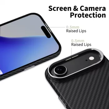 Tech-Protect Ion Carbon MagSafe Θήκη για iPhone 17 Air, Μαύρο/Ασημί