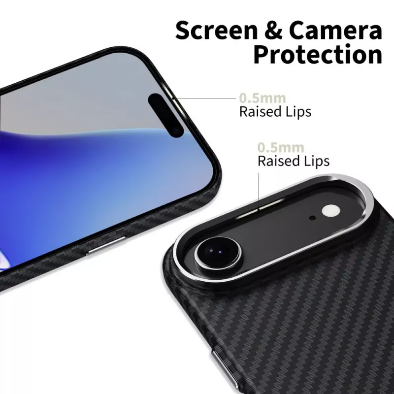 Tech-Protect Ion Carbon MagSafe Θήκη για iPhone 17 Air, Μαύρο/Ασημί