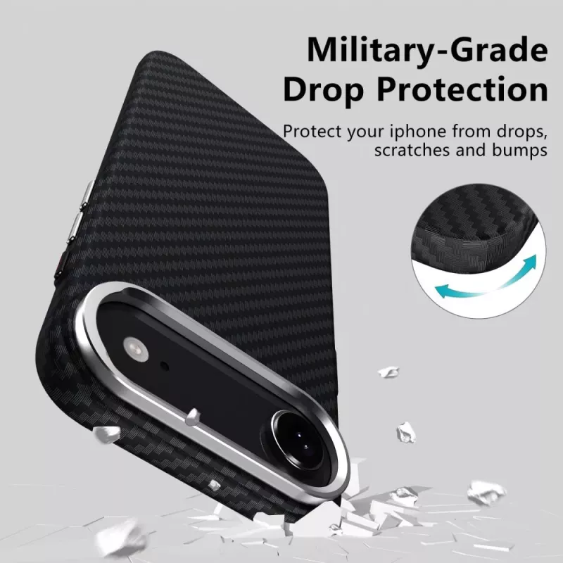 Tech-Protect Ion Carbon MagSafe Θήκη για iPhone 17 Air, Μαύρο/Ασημί