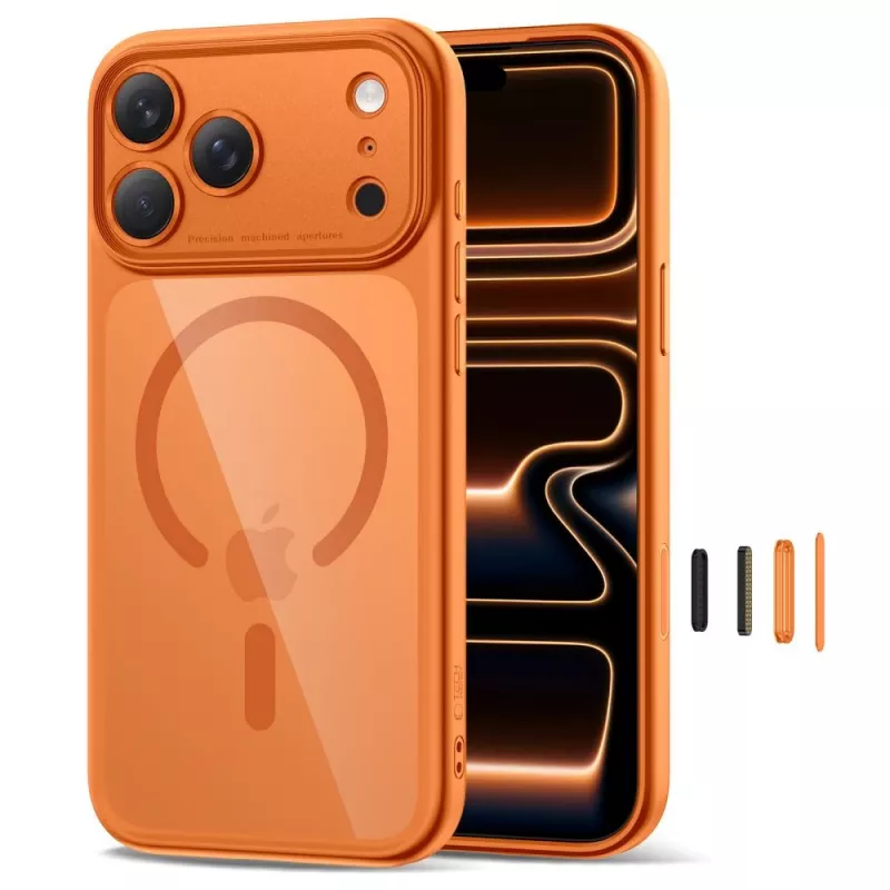 TECH-PROTECT MagPeak MagSafe θήκη για iPhone 17 Pro Max, Cosmic Orange/διάφανο