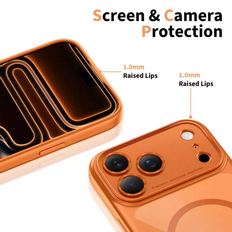TECH-PROTECT MagPeak MagSafe θήκη για iPhone 17 Pro Max, Cosmic Orange/διάφανο