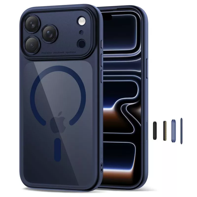 TECH-PROTECT MAGPEAK MagSafe υβριδική θήκη για Apple iPhone 17 Pro, Deep Blue/διάφανο