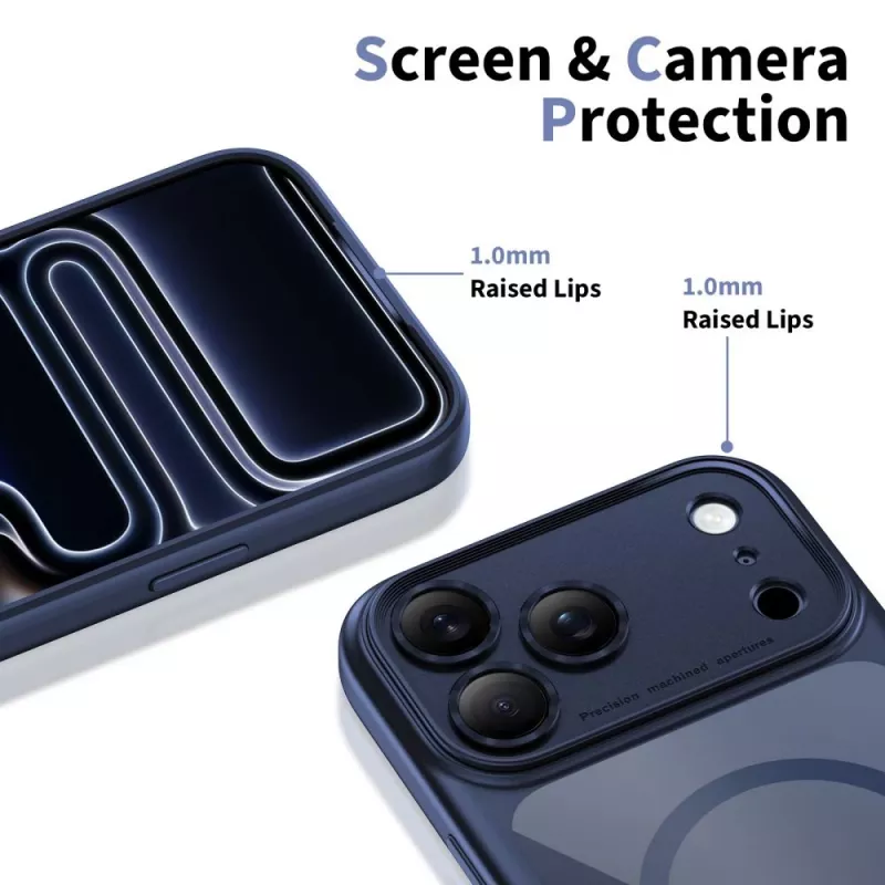 TECH-PROTECT MAGPEAK MagSafe υβριδική θήκη για Apple iPhone 17 Pro, Deep Blue/διάφανο