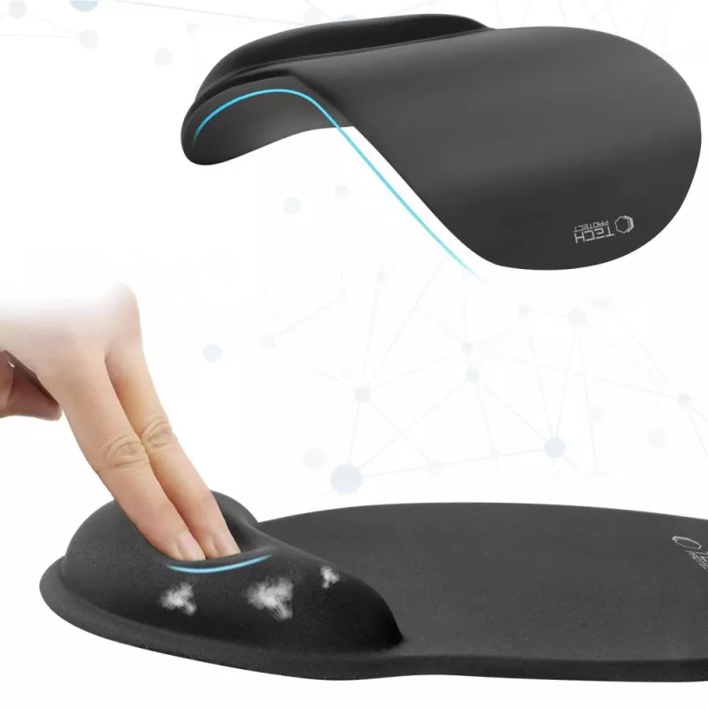 TECH-PROTECT A200 mouse pad με υποστήριξη καρπού gel 25 x 22,5 cm μαύρο