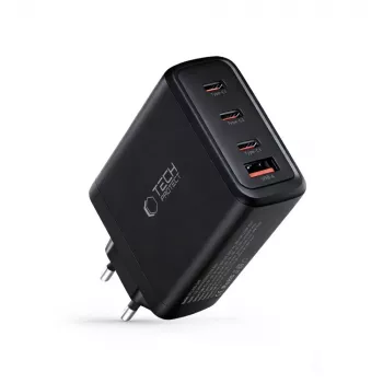 TECH-PROTECT NC120W-GAN Φορτιστής Δικτύου 4 Θυρών PD 120W / QC3.0 Μαύρο