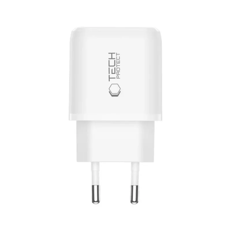 TECH-PROTECT NCA45W-GAN Φορτιστής Δικτύου 2 Θυρών PD 45W / QC3.0 Λευκό