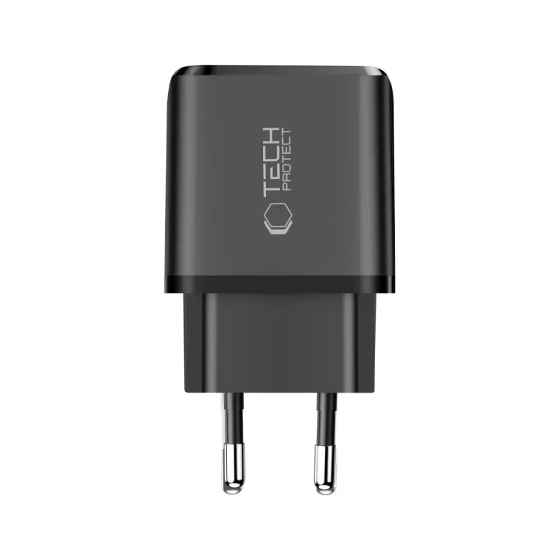 TECH-PROTECT NCA45W-GAN Φορτιστής Δικτύου 2 Θυρών PD 45W / QC3.0 Μαύρο