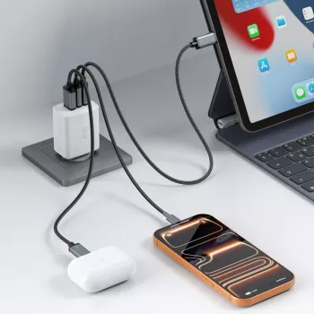 TECH-PROTECT NCA65W-GAN Φορτιστής Δικτύου 3 Θυρών PD 65W / QC3.0 Λευκό