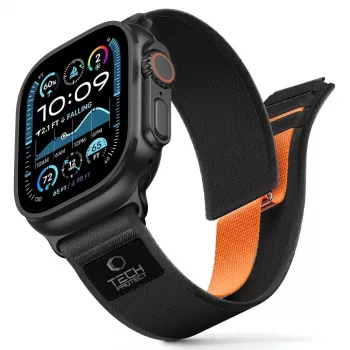TECH-PROTECT NYLON ELITE Apple Watch 8 / 9 / 10 / 11 / SE / Ultra (44 / 45 / 46 / 49 mm) Μαύρο/Πορτοκαλί