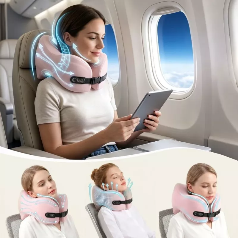 TECH-PROTECT COMFORTREST Μαξιλάρι Ταξιδιού Λαιμού Ροζ
