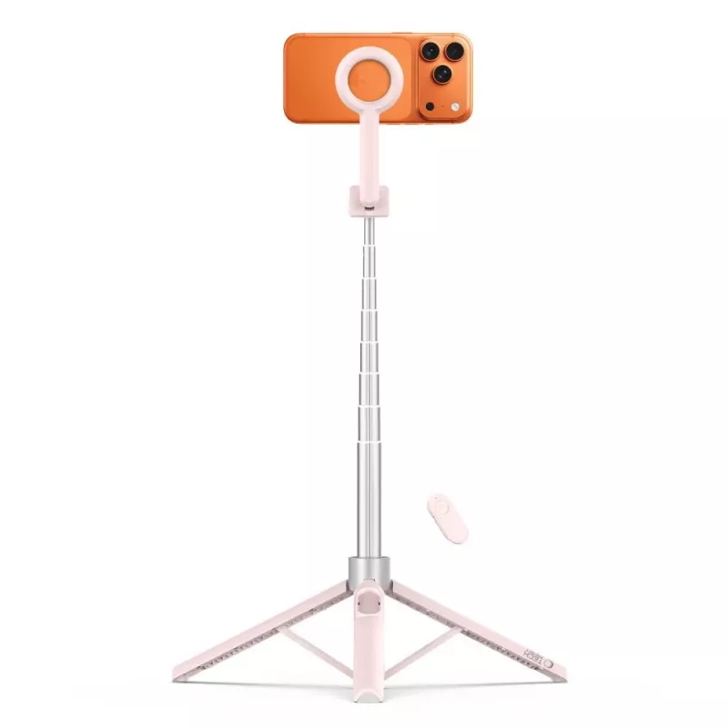 TECH-PROTECT L10S MagSafe Bluetooth Selfie Stick Τρίποδο Ροζ/Γκρι