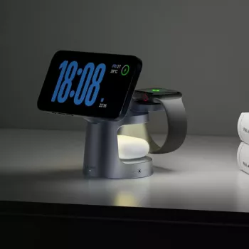 TECH-PROTECT A48 3-in-1 Μαγνητικός Ασύρματος Φορτιστής MagSafe 25W Qi2.2 Σκούρο Γκρι
