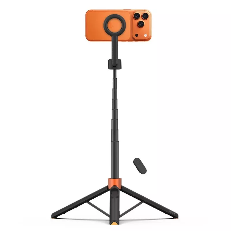 Selfie stick με τρίποδο Tech-Protect L10S MagSafe Bluetooth, πορτοκαλί/μαύρο