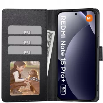 Tech-Protect Θήκη Πορτοφολάκι για Xiaomi Poco M8 Pro / Redmi Note 15 Pro+ Plus 5G, Ματ Μαύρο