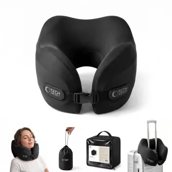 TECH-PROTECT COMFORTREST Μαξιλάρι Ταξιδιού Λαιμού ΜΑΥΡΟ