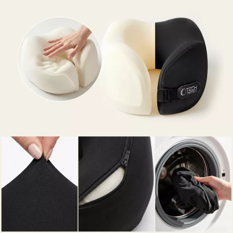 TECH-PROTECT COMFORTREST Μαξιλάρι Ταξιδιού Λαιμού ΜΑΥΡΟ