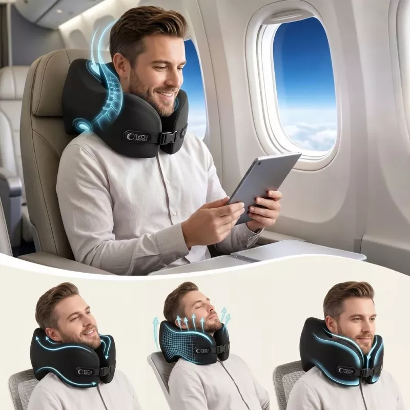 TECH-PROTECT COMFORTREST Μαξιλάρι Ταξιδιού Λαιμού ΜΑΥΡΟ