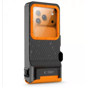 TECH-PROTECT IPX8 PRO Universal Αδιάβροχη Θήκη Κατάδυσης Μαύρο/Πορτοκαλί