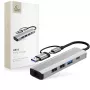 TECH-PROTECT HB03 Hub Αντάπτορας 5in1 Type-C + USB 2.0 + USB 3.0 + RJ45 Space Grey