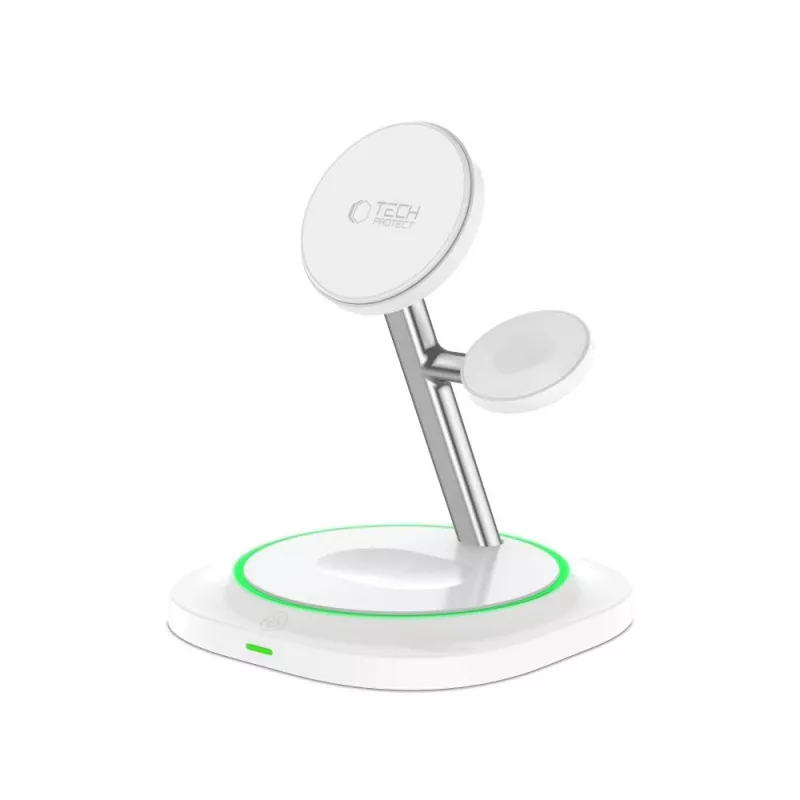 Tech-Protect QI15W-A46 3IN1 MagSafe Ασύρματος Σταθμός Φόρτισης Λευκό