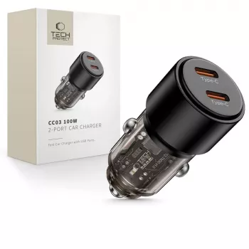 TECH-PROTECT CC03 2-Port Φορτιστής Αυτοκινήτου PD 100W Μαύρο