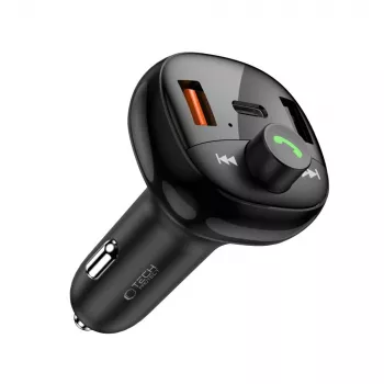 TECH-PROTECT CC06 3-Port Φορτιστής Αυτοκινήτου PD 72W + FM-Transmitter Bluetooth Μαύρο