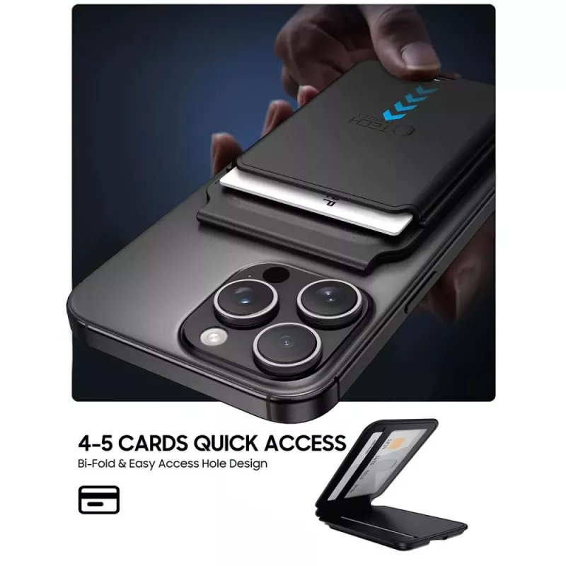 TECH-PROTECT MagWallet Stand MagSafe Universal Μαγνητική Θήκη Καρτών Μαύρο