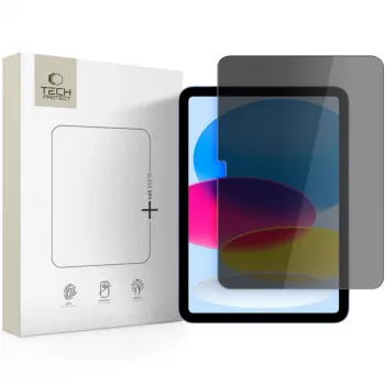 Tech-Protect Glass Spy+ Μεμβράνη Απορρήτου Οθόνης για Apple iPad 10,9 ίντσες (10η Γενιά 2022) / 11 ίντσες (2025) - Σκληρυμένο Γυαλί, Αμφίδρομη Προστασία Απορρήτου, Σκληρότητα 9H, 0,3 mm, Ελαιοφοβική Επίστρωση, Χωρίς Φυσαλίδες, Διάφανο