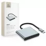 TECH-PROTECT HB08 Αντάπτορας Hub 4-in-1 USB-C + USB 2.0 + 2x HDMI 4K 60Hz Space Grey