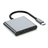 TECH-PROTECT HB08 Αντάπτορας Hub 4-in-1 USB-C + USB 2.0 + 2x HDMI 4K 60Hz Space Grey