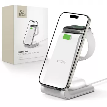 TECH-PROTECT QI15W-A36 Ασύρματος φορτιστής 3 σε 1 για Apple λευκό