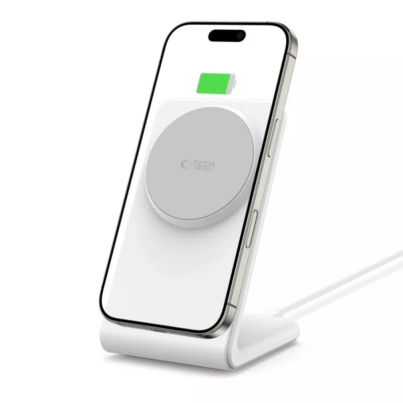 TECH-PROTECT QI15W-A38 Μαγνητικός ασύρματος φορτιστής MagSafe λευκό