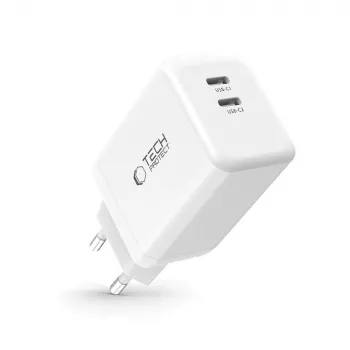 TECH-PROTECT NC45W-GAN Φορτιστής δικτύου 2 θυρών PD 45W λευκό