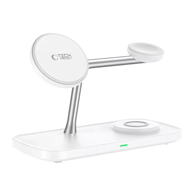 TECH-PROTECT QI15W-A45 Μαγνητικός ασύρματος φορτιστής MagSafe 3 σε 1 λευκό