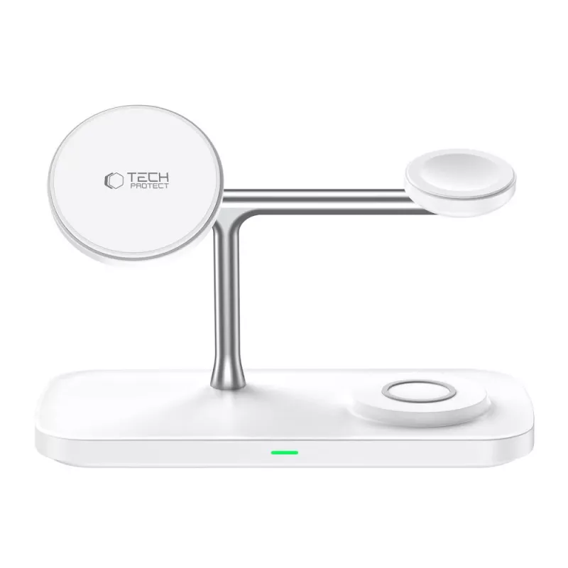 TECH-PROTECT QI15W-A45 Μαγνητικός ασύρματος φορτιστής MagSafe 3 σε 1 λευκό